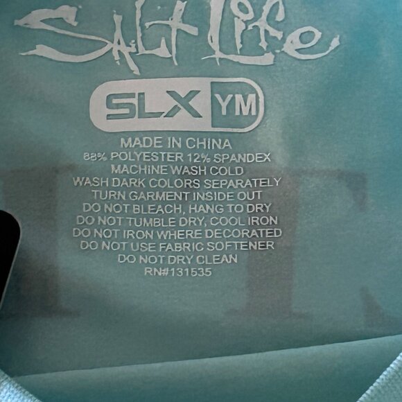 Salt Life Boys Youth Medium YM SLX Sun Protection Shirt Uvapor Fabric Live Salty - Picture 5 of 7
